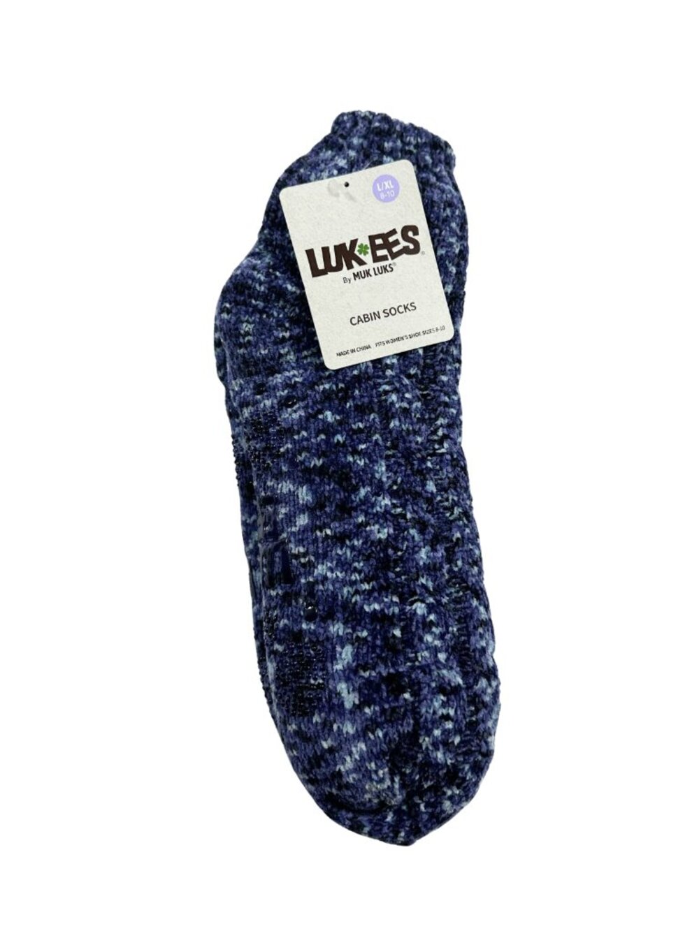 Muk Luks Slipper Socks L/XL (8 X 10) Infused Blue/Purple/Multi Colored NWT